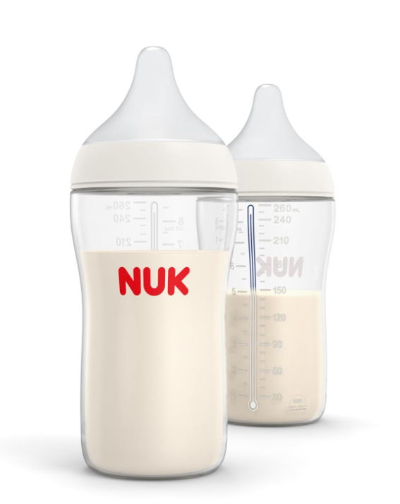 NUK Perfect Match Glass Natural + Anti-Colic Bottle, 8 oz, 3 Pack