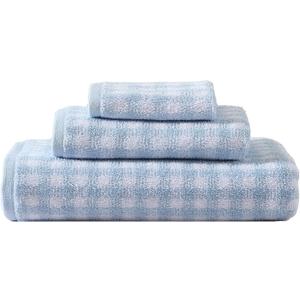 Laura Ashley - Bath Towels, Absorbent & Fade Resistant Cotton Towels, Dorm Essentials (Ginny Blue, 3-Piece)
