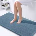 OLANLY Bathroom Rugs 44x24, Extra Soft Absorbent Chenille Bath Rugs, Rubber Backing Quick Dry, Machine Washable Bath Mats for Bathroom Floor, Tub and Shower, Home Decor Accessories, Airy Blue