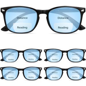 CCVOO Reading Glasses for Women/Men, Eyeglasses, Blue Light Readers for Women/Men, Computer Eye Glasses, Cheaters (Black X5: Bifocal)