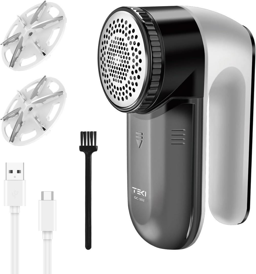 Fabric Shaver, Lint Shaver, Lint Remover Rechargeable Sweater Defuzzer Sweater Shavers to Remove Pilling for Clothes, Couch, Furniture, Fuzz Remover (6 Leaf Blade, 2 Extra Blades)