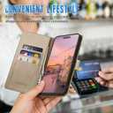 Wallet Case for iPhone 15 6.1" with RFID-Blocking Credit Card Holder, PU Leather Folio Flip Cover Women Men Protective Phone Case Compatible with Apple 15, Golden