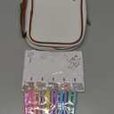 Quilted Vegan Leather Bible Cover, Color-Blocked Bible Cover Case for Women, Bible Carrying Case with Handle, Bible Study Supplies & Christian Gift for Women and Girls (White & Brown, TS/S)