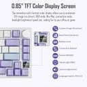 AJAZZ AK820 Pro 75% Gasket RGB Wireless Mechanical Keyboard with TFT Screen, Volume knob, Bluetooth/2.4G/Wired 3-Modes, Compact 82 Hot-Swap Keys, Tricolor PBT Keycap, 4000 mAh (Purple&Blue 3-Modes)