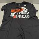 Vegas Birthday Crew Black Crew Neck T-Shirt, Unisex Adult, Short Sleeve, Modern Party, Letter Print, Size: Small