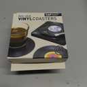 3 x Funny Retro Vinyl Record Coasters, Creative Drink Coasters Set of 6 with Vinyl Record Player Holder for Music Lovers, Housewarming Hostess Gifts, Birthday and White Elephant Gifts Ideas