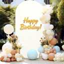 Beige Arch Backdrop Covers, 7.2FT Polyester Fitted Wedding Arch Stand Cover Round Top Chiara Stretchy Arch Backdrop Cover for Birthday Party Ceremony Banquet Decoration