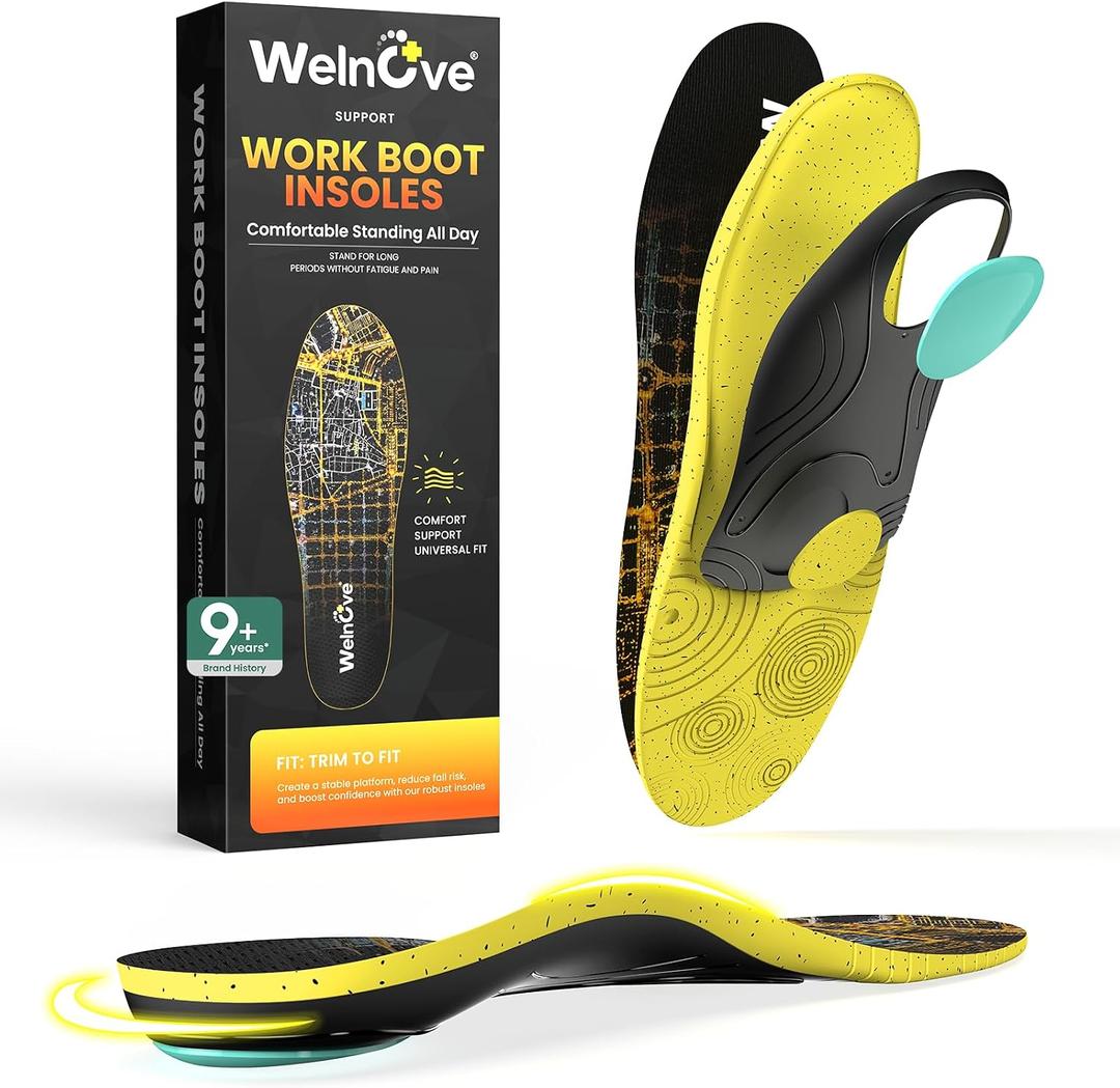 Achilles Tendonitis Insoles & Heel Pain Inserts: Dual-Layer Heel Support Inserts Cushion Impact for Achilles Tendonitis Relief & Heel Pain Relief​ - Shock Absorbing Inserts for Standing All Day - XS