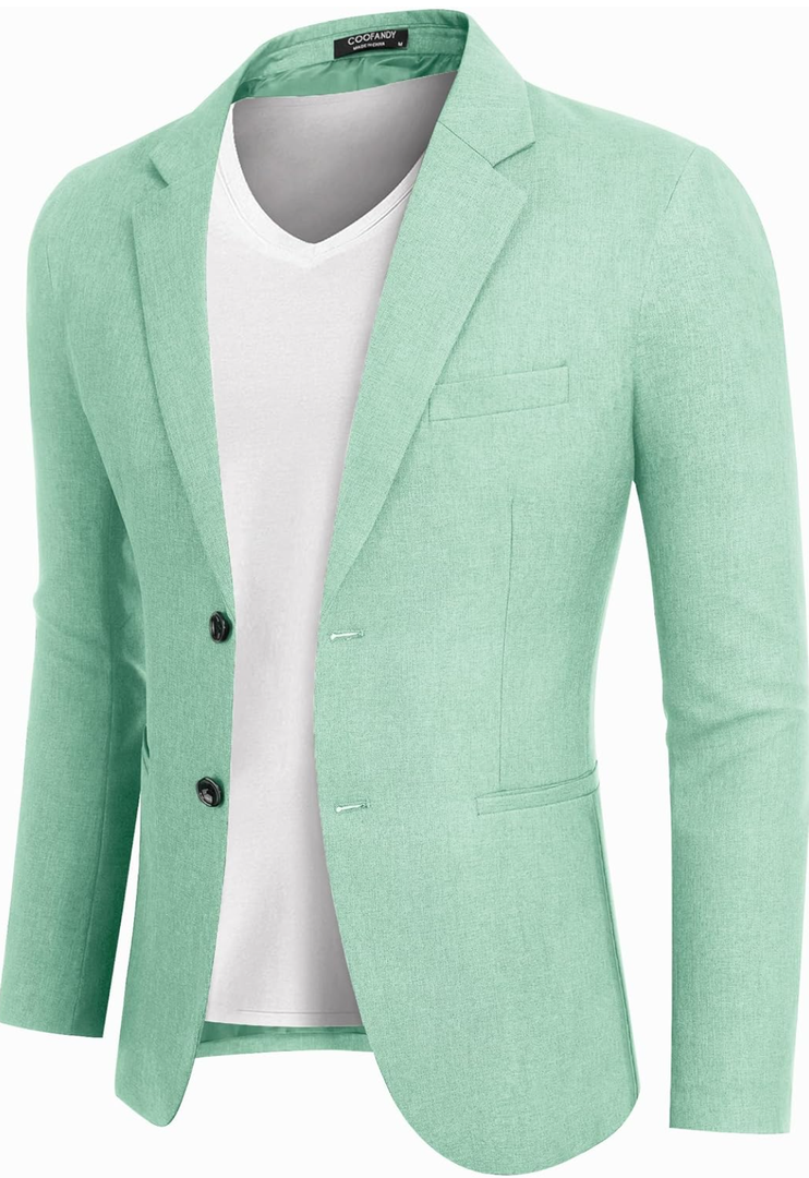 COOFANDY Men's Blazer Casual Two Buttons Sport Coats Lightweight Suit Jacket, S