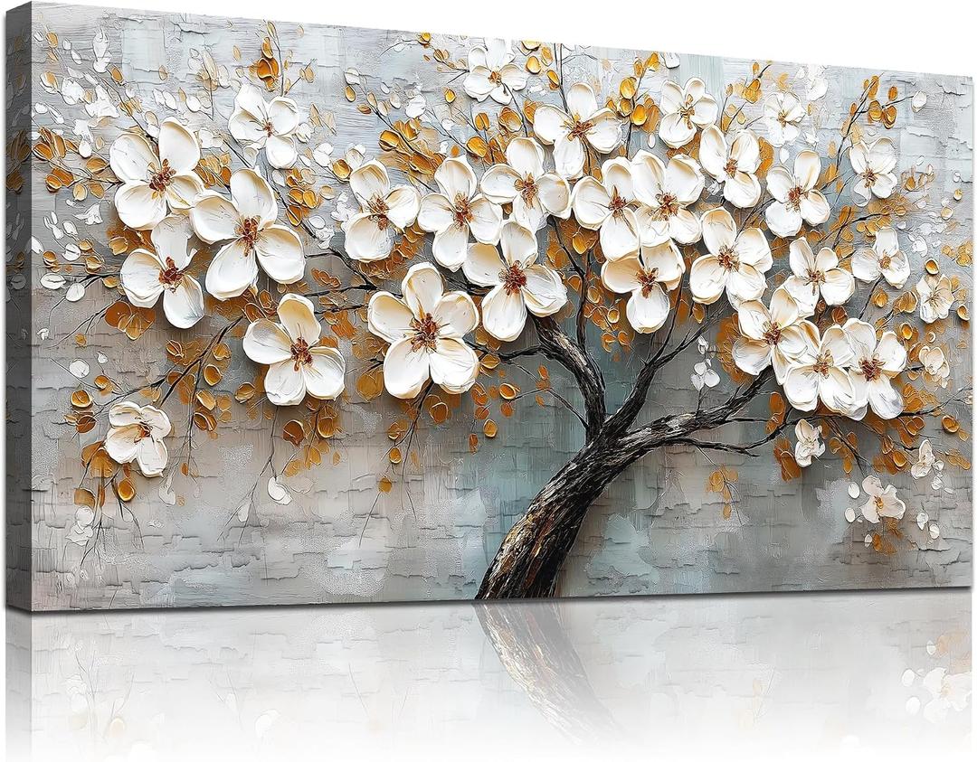 MEICEN88 Tree Of Life Wall Art, Large Canvas Wall Art, Vintage Wall Decor,Modern Farmhouse Decor Tree Canvas Prints Artwork, Floral Pictures For Living Room Bedroom Office Home Decorations 20"X40"
