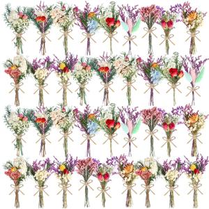 10/12/24/36 Pack Mini Dried Flowers for Vase Wedding Various Mini Bouquet Dried Small Wildflowers Natural Flowers Bulk for Crafts DIY Decor (36, Romantic Colour)