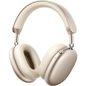 Picun F8 Pro Hybrid Active Noise Cancelling Headphones with Multiple Modes, Wireless Over-Ear Bluetooth Headphones, 140H Playtime, Customizable Sound, Head Tracking,Travel, Office (Khaki White)