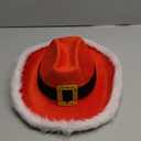 Christmas Cowboy Hat Xmas Cowgirl Hat for Photo Props Gift Stage Performance Red