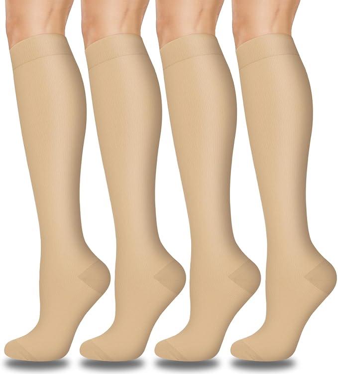 Aoliks Compression Socks for Women & Men 4 Pairs, Best Support for Nurses Running Travel (Small)