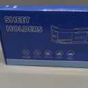 Sheet Holders - 4Pcs Heavy Duty Bed Sheet Straps,(with Sheet Tucker Tool) Fitted Bed Sheet Holders Keep Sheets Firm & Bed Sheet Holder for Corners Fit for All Mattress Types (Grey)