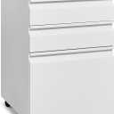 Mobile File Cabinet for Home Office, Lockable 3 Drawer Filing Cabinet with Wheels for A4-Size/Letter-Size/Legal-Size, Fully Assembled Except Casters, White