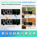 Digital Clock, Digital Wall Clock for Living Room Decor, Large Display with Date Temperature & Week, Auto Dimmable LED for Bedroom, Living Room, Office, Electric Plug in with Adjustable Alarm, DST