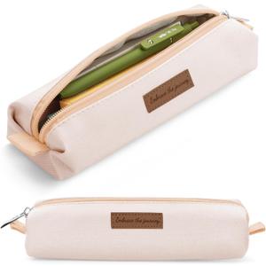 Mr. Pen- Cute Pencil Case Pouch, Beige Color, Multipurpose Canvas Bible Pencil Pouch (1 Pack)