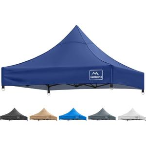 KAMPKEEPER Canopy Replacement Top Cover Roof for 10x10 Peak Pole Straight Leg Canopy Tent,PU-Coated 500D Polyester UV Waterproof,for Outdoor Commercial Garden Sun Shade(Top Only) (Navy Blue)