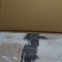 LHIUEM Large Abstract Brown Grey Framed Canvas Wall Art, Neutral Brush Stroke Pastel Wall Decor,Modern Color Block Wall Painting, Minimalist Artwork for Living Room, Bedroom, Dining Room, Office -16"x24"x3