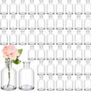 Lallisa 54 Pcs 3.15 Inches Small Glass Bud Vases Bulk Mini Flower Vases for Centerpieces Decorative Glass Bottles Vintage Rustic Decoration for Wedding Dining Table Home Decor (Transparent)