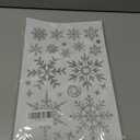 Christmas Glitter Snowflake Window Clings 204 Pieces Double Sided Reusable PVC Static Stickers Sparkly Silver Glitter Snowflakes Decals for Christmas Party Window Decoration Glass Decor