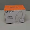 RORSOU R10 Over-Ear Headphones with Microphone, Lightweight Folding Stereo Bass Headset with 1.5M No-Tangle Cord, Portable Wired Headphones for Smartphone Tablet Computer MP3 / 4 (Black)