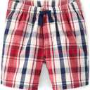 Gymboree Boys and Toddler 100% Cotton Pull on Shorts (12-18 Months, Amber Plaid)