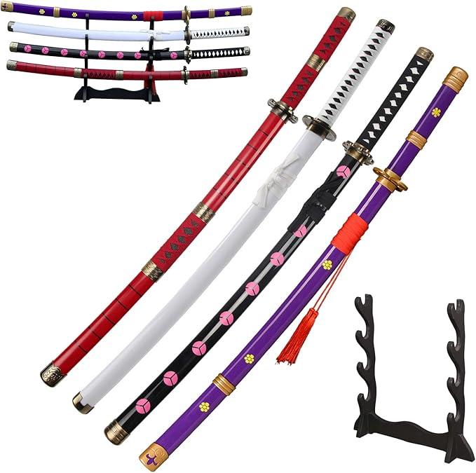 40" Roronoa Zoro Samurai, 4 Piece Set, Kitetsu, Wado Ichimonji, Shusui, Yama Enma, for Cosplay, Collection, Display, Performance (Without Stand)