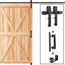 12 FT Sliding Barn Door Track and Handle Hardware Kit,Basic J Pulley,Slide Smoothly Quietly,Easy Install (12FT Track Kit for 66"~72" Wide Single Door)