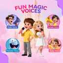 Karaoke Machine for Kids with 2 Wireless Microphones,Girls Speaker with Christmas Colorful LED Lights,Birthday Gift for 3-12 Years Old,Portable Toys for Home Party