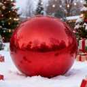 VITODALA Red Inflatable Mirror Ball 19.7in, Reusable Big Balls Decor Shiny, PVC Large Event Decoration Disco Bubble for Holiday, Party, Wedding - Without Air Pump (1 Piece, 1.64ft) (1pcs-0.5m)