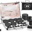18PCS Hot Stones for Massage with Warmer, Hot Stones Massage Set with Warmer Kit Basalt Hot Rocks Massage Stone for Spa Warming Therapy Pain Relie