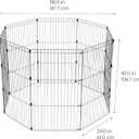 IRIS USA 42" 8-Panel Metal Pet Dog Puppy Playpen, Indoor/Outdoor Dog Fence, 58 x 58 x 42, Foldable, Customizable, Black