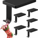 Stocking Holders for Mantle Set of 6, Metal Christmas Stocking Holder, Heavy Duty Stocking Hangers with Non-Slip Protective Pad, Mantle Garland Hanger for | TV Stand | Staircase | Dresser