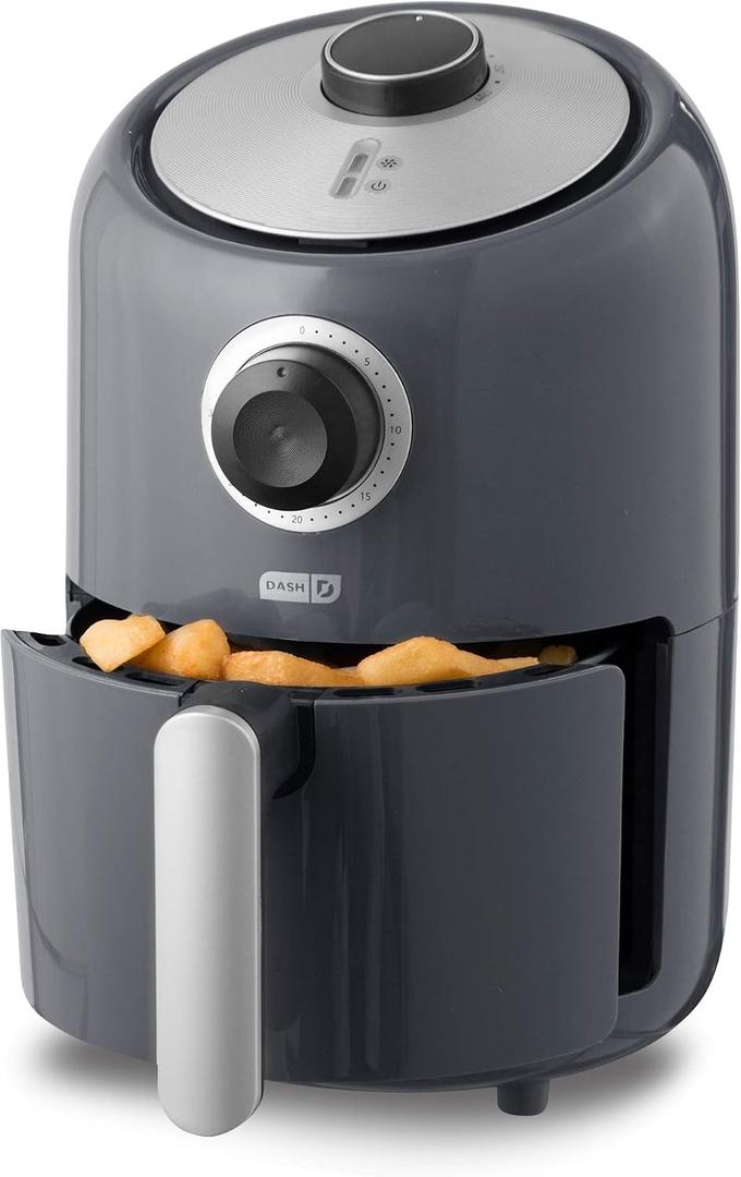Dash Compact Air Fryer - Healthy Cooking with Auto Shut-Off Feature, Adjustable Temperature Control & Nonstick Fry Basket - Has AirCrisp Technology - 2 Quart - Cool Grey, 2qt