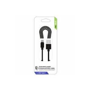 Cell Candy Extended Length Charge and Sync Cable 6.5ft for Apple Lightning to USB-C