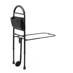 Medline Bed Assist Bar with Storage Pocket, Height Adjustable Bed Rail for Elderly Adults, Assistance for Getting In and Out of Bed at Home