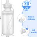 Ziliny 72 Pcs Sports Water Bottles Bulk for Team 20 oz Squeeze Reusable Plastic Water Bottles with Lanyards Blank DIY Cups End of the Year Gifts for Cycling Summer Camp Party Favors