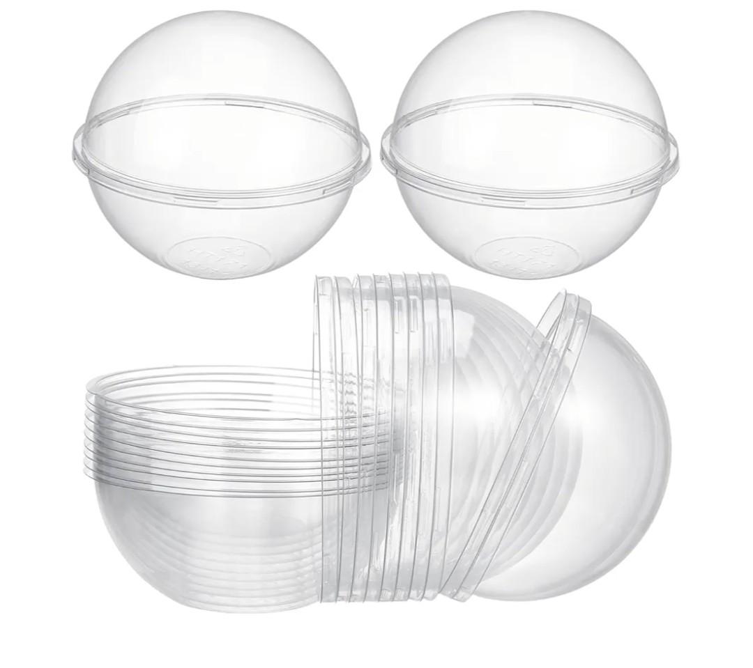 Cabilock Clear Plastic Fillable Ornaments 350ml Cupcake Box 10pcs Mousse Cake Muffin Carrier Acrylic DIY Mother's Day Party Christmas Tree Decorations Dessert Packaging Holder Bakery Food Container