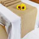 10 Pack 13 x 72 Inch Tassel Burlap Table Runners,Natural Rustic Jute Table Runner and Placemats Bulk for Western Wedding Table Decorations,Farmhouse Style Party,Holiday,Kitchen Table Decor Cover