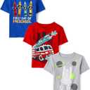The Children's Place Baby Boys' and Toddler School,Learning Short Sleeve Graphic T-Shirts,3 Pack