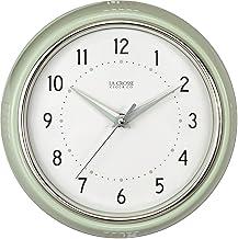 La Crosse Clock 9.5-inch Retro Diner Light Pistachio Green Silent Sweep Quartz Clock - 404-3024PH