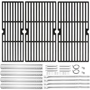 Hisencn Replacement Parts for Charbroil Performance 4 Burner Grill, 463347017, 463335517, 463347418, 463342119, 463376017, 463342118, G470-5200-W1 Burner, G470-0004-W1A Heat Plates and Cooking Grates