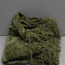 RECYCO Throw Blanket Soft Cozy Chenille Throw Blanket with Fringe Tassel for Couch Sofa Chair Bed Living Room Gift (Loden Green, 50'' x 60'')