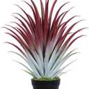 2ft Fake Spiked Agave Plant - Red Artificial Aloe Vera Plant 26 Inch - Tall Large Faux Floor Plants Perfect for Porch Door Step Home Office Patio Indoor Outdoor Decor (1 Pack)
