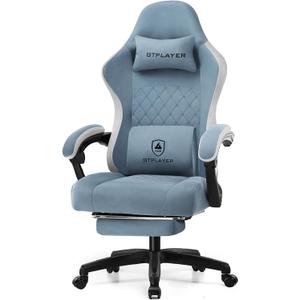 GTPLAYER Gaming Chair, Computer Office Chair with Pocket Spring Cushion, Linkage Armrests and Footrest, High Back Ergonomic Computer Chair with Lumbar Support Task Chair with Footrest (Lightblue) GTPLAYER Gaming Chair, Computer Office Chair with Pocket Spring Cushion, Linkage Armrests and Footrest, High Back Ergonomic Computer Chair with Lumbar Support Task Chair with Footrest (Lightblue)