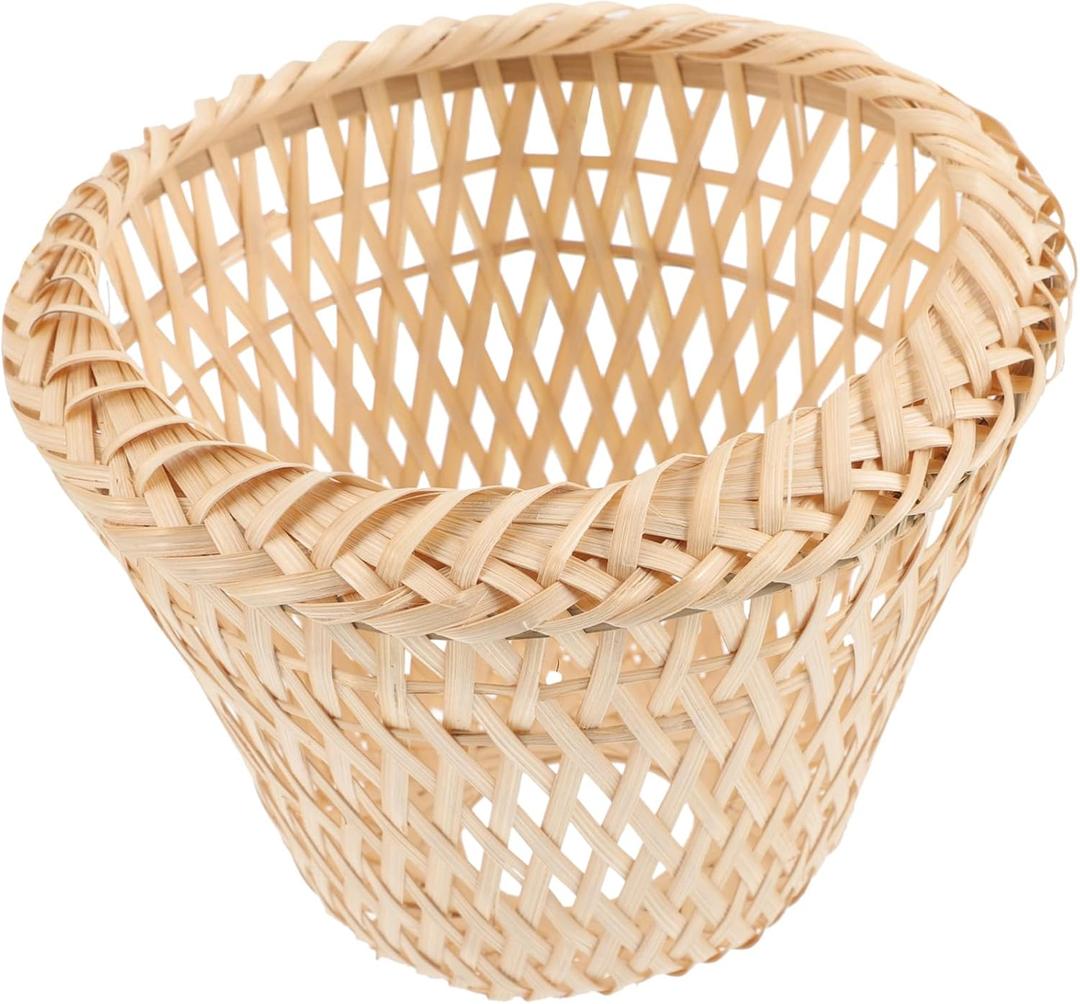 Bamboo Woven Lamp Shade Beige 17.00X17.00X12.00cm, 16x13cm