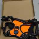 rabbitgoo Dog Harness No Pull with 2 Leash Clips, Adjustable Soft Padded, Reflective Oxford No Choke Pet Vest with Easy Control Handle for Large Dogs,Orange,L