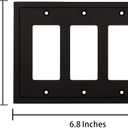 Henne Bery Modern Edge Decorative Wall Plate Switch Plate Outlet Cover, Durable Solid Zinc Alloy (Triple Decorator, Matte Black)
